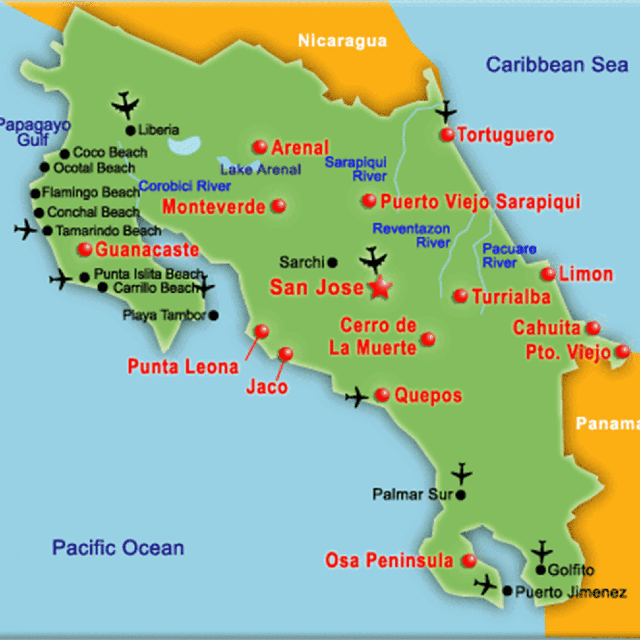 COSTA RICA MAPS - Costa Rica Maps - Casa Wasabi